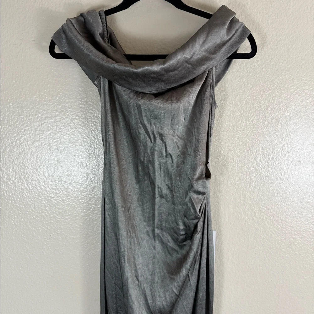 Michael Costello Gray Silver Maxi Gown - Picture 2 of 9